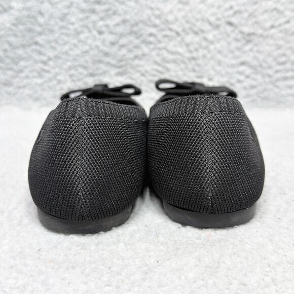 Vivaia Addriane Womens Size 7.5 Pointed Toe Bow Flats Black Knit - Picture 5 of 10